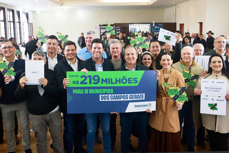 Governo do Estado autoriza investimentos de R$ 219 milhões para cidades dos Campos Gerais